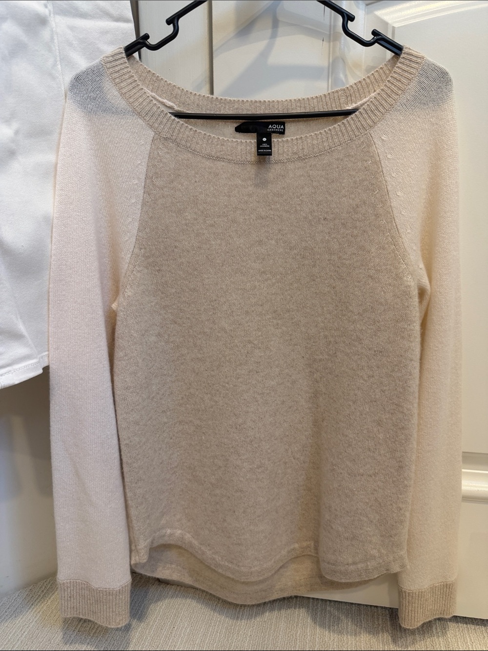 Aqua Beige & Cream Crewneck Sweater